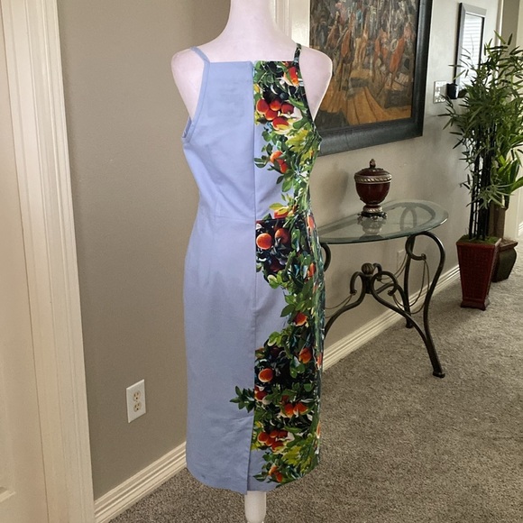 Maeve Anthropologie Blue Sheath Midi Dress Spaghetti Strap size 8 - Picture 5 of 10